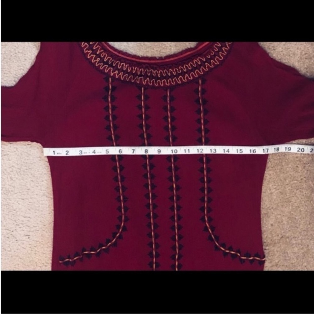 ALTAR’D STATE Decorative BOHEMIAN Burgundy TUNIC Top Size MEDIUM - Picture 9 of 13